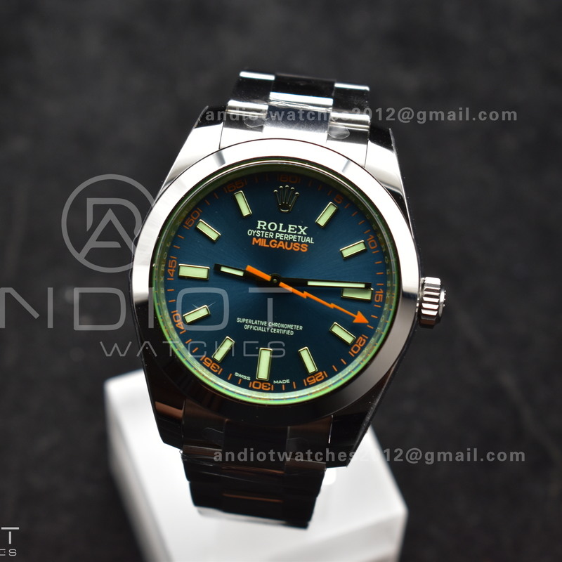 Milgauss 116400 GV VSF 1:1 Best Edition 904L Steel Blue Dial on SS Bracelet VS3131